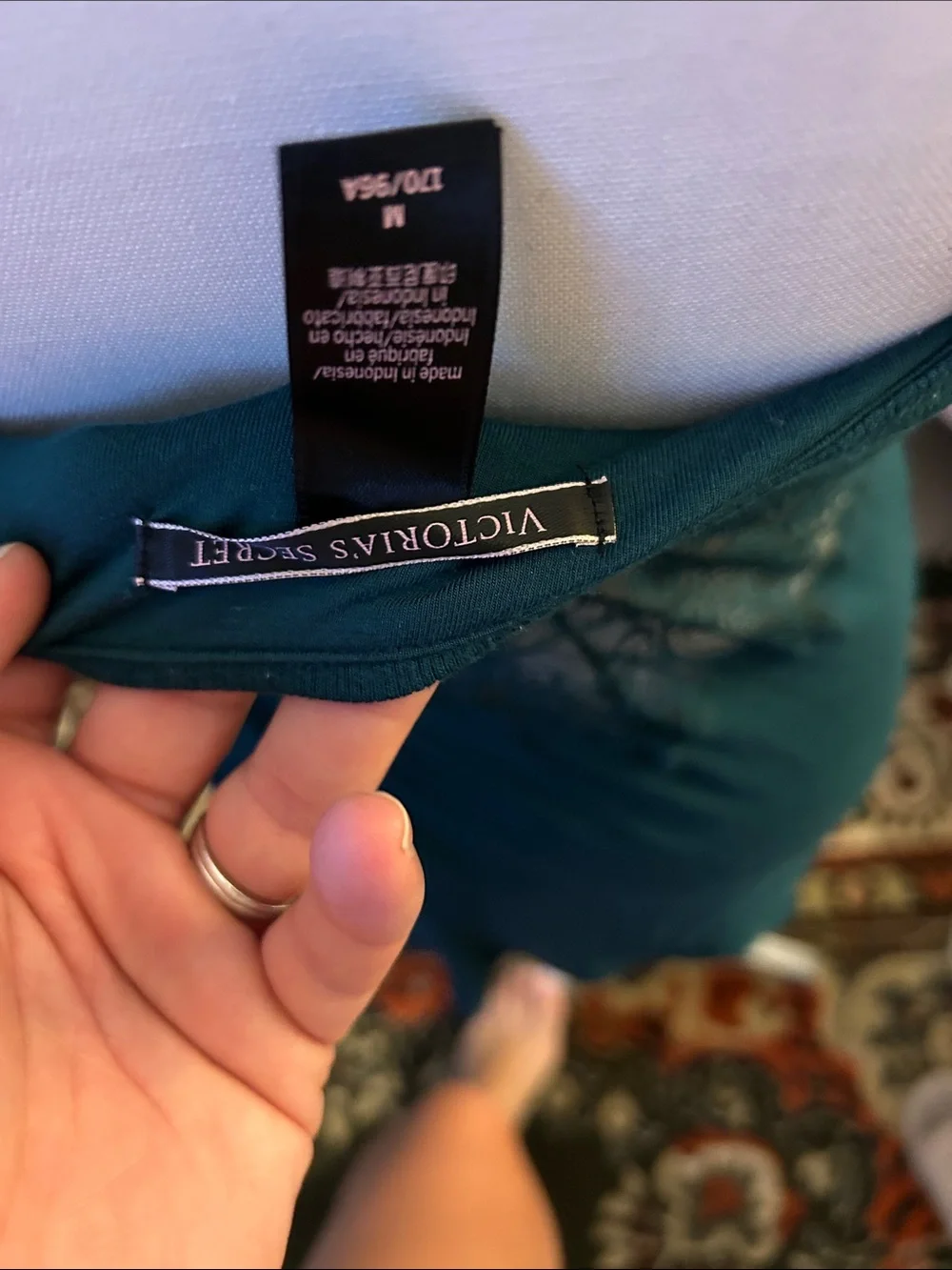 Victoria's Secret Teal Green Ribbed Slip Dress